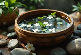 Rituel de purification d'eau avec des plantes naturelles, puissant
